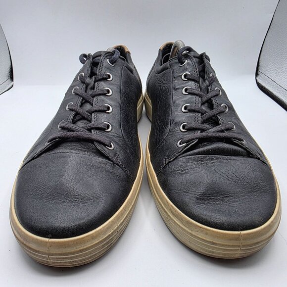 ECCO Soft 7 Mens Size 13 Black Leather Lace Up Shoes Walking Comfort Work Wear - Picture 2 of 13